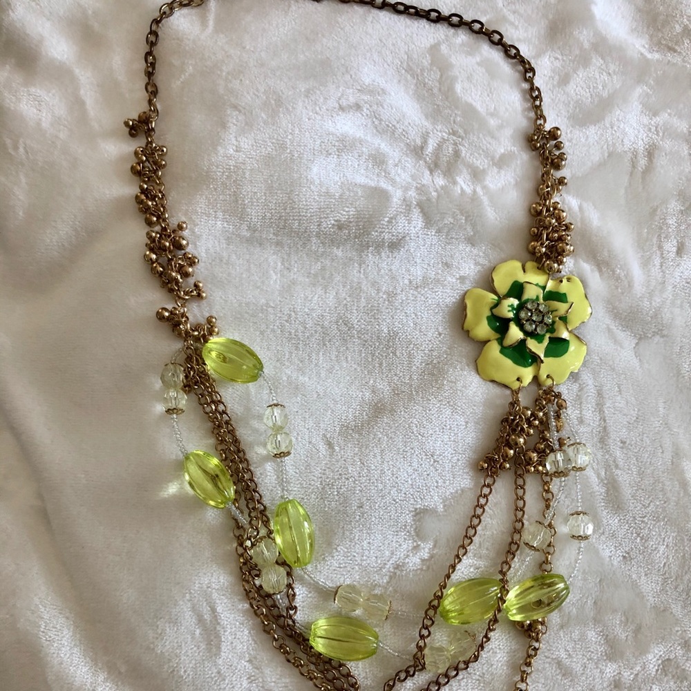 Anthropologie Flower Necklace